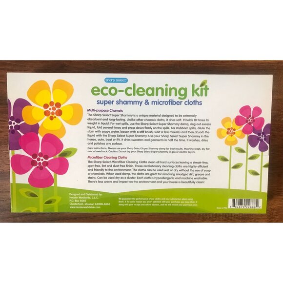 Eco-Cleaning Kit Super Shammy (Chamois) & Microfiber Cloths, 8-Piece Set, New - Picture 2 of 6